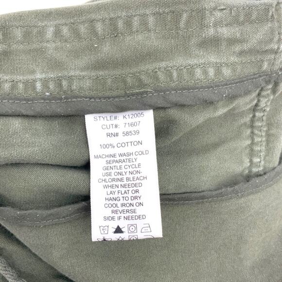 Kut From The Kloth 100% Cotton Green Military Full Zip Jacket Size Small - Picture 5 of 6